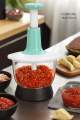 Hand Pat Food Processor Eater / Chopper Cutter / Handheld Vegetable Chopper/Mincer/Mixer/Blender to Chop Fruits Onions/Fresh Meat/Ginger/Herbs/Garlics. 