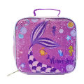 BLING BABIES Children's Tote, Lunch Bag, Double Sided Pink Mermaid Sequin Design, Suitable for Carrying Food. 