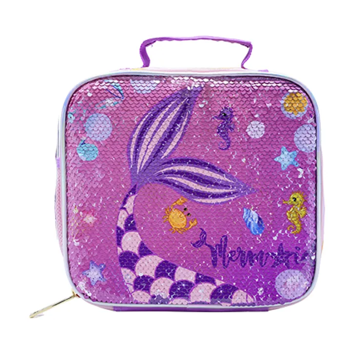 BLING%20BABIES%20Children's%20Tote,%20Lunch%20Bag,%20Double%20Sided%20Pink%20Mermaid%20Sequin%20Design,%20Suitable%20for%20Carrying%20Food%20-%20Image%207