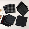 11Pcs Men's Pure Cotton Handkerchief Classic Yarn-dyed Plaid Old-fashioned Thin Absorbent Sweat Towel Stylish and Elegant. 