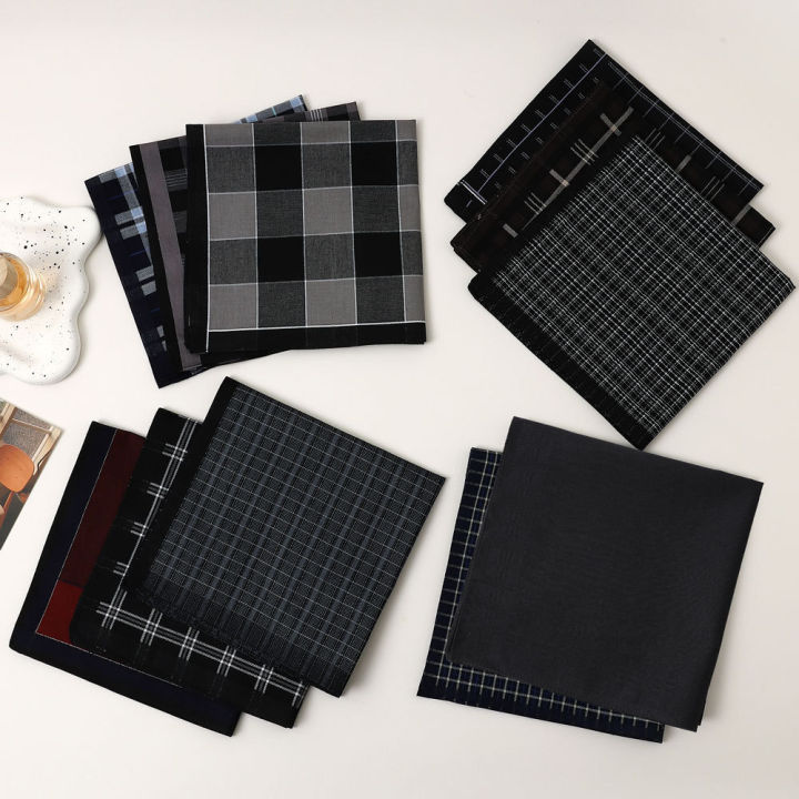 11Pcs%20Men's%20Pure%20Cotton%20Handkerchief%20Classic%20Yarn-dyed%20Plaid%20Old-fashioned%20Thin%20Absorbent%20Sweat%20Towel%20Stylish%20and%20Elegant%20-%20Image%203