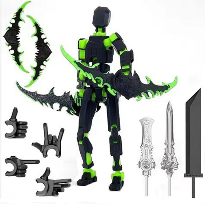 Titan 13 With Wings Figure Toys Lucky T13 Joint Movable Action Figuras 3D Printed Multi-Articular Robot Toys For Kids Gifts 13cm