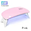6W Mini Nail Dryer Machine Portable 6 LED UV Manicure Lamp Home Use Nail Lamp For Drying Polish Varnish With USB Cable. 
