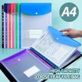 6 A4 Large Capacity Loose Leaf Folders with 11 Hole Binding Rings, Modern PP Material, Expandable Buttons and Label Pockets. 