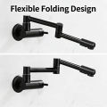Solid Brass Wall Mounted Pot Filler Sink Single Cold Water  Faucet Tap Folding Swivel Tap. 