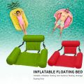 Foldable Floating Water Hammock Float Lounger Inflatable Pool Mat Floating Recliner Bed Swimming Air Mattress Pool Accessories.