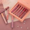 6 Colors Matte Liquid Lipstick Nude Set Clearance Moisturizer Smooth Lipstick Velvet Long-Lasting Waterproof Lip 6x12.3g. 