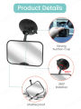 2-in-1 Black Adjustable Car Seat Mirror 360° Rotatable Shatterproof Suction Cups Easy Install for Rear-Facing Kids Monitoring.