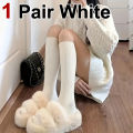 1/3 Pairs Women Solid Color Striped Long Socks Breathable Comfortable in Spring Summer Fashionable Simple Style Casual Socks.
