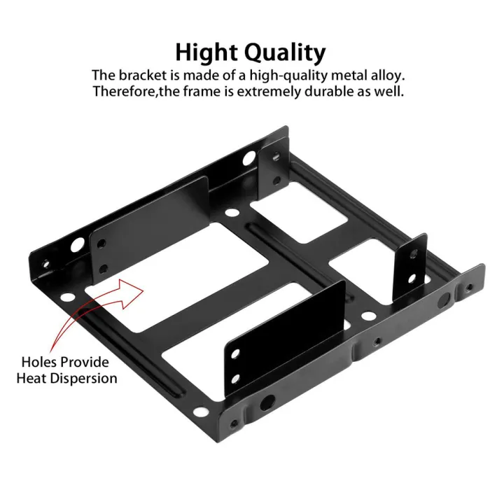 Metal%20Dual%202.5"%20To%203.5"%20Hard%20Drive%20Bay%20Mounting%20Bracket%20-%202%20X%202.5"%20To%203.5"%20HDD%20/%20SSD%20Mounting%20Bracket%20-%20Image%202