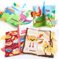 Single Colorful Baby Teaches Cloth Book with Tail Soft Fabric Early Learning. 