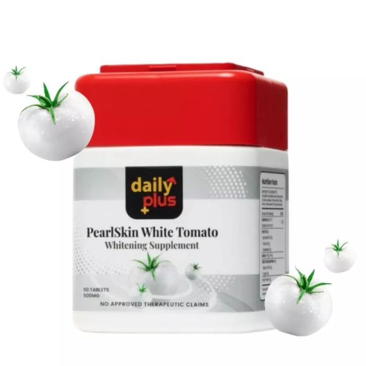 Daily Plus PearlSkin White Tomato Whitening Supplement, 60 Tablets, 500mg
