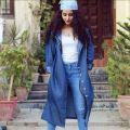 Stylish Fashionable Denim Long Coat For Girls Women. 