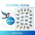Sterling Silver Dolphin Hook Jewelry Making Accessories - Lobster Clasps Claw Hooks for Necklace and Bracelet - 7x12mm. 