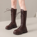 Women's Mid Calf Boots Padded Shoes Knee High Winter Sneakers Punk Style Casual White Black 2024 Lucury Platform Woman.