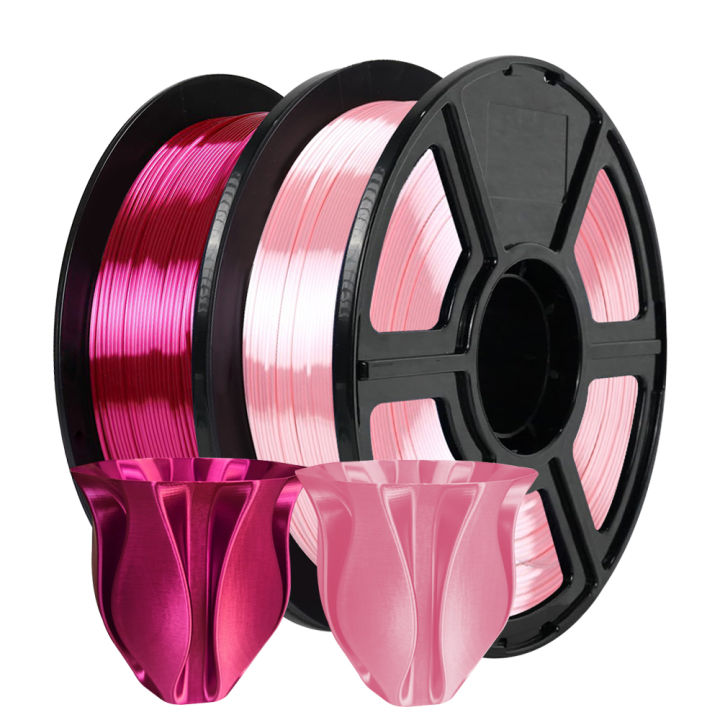 1.75mm Silk Rose & Silk Pink 3D Printer Filament 250g, High-Quality PLA Material, Smooth Surface, No Stringing FDM Filment