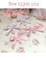 Cute Fairy Doll Style Bow Flower Hijab Pin for Girls, 1 Piece. 