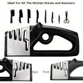 Professional 4-in-1 Knife & Scissors Sharpener with Diamond Blades - Fast Sharpening, Ergonomic Handle, Portable for Kitchen.