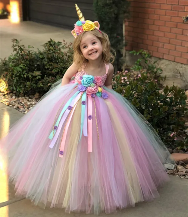 Girls%20Pastel%20Unicorn%20Flower%20Tutu%20Dress%20Kids%20Crochet%20Tulle%20Strap%20Dress%20Ball%20Gown%20with%20Daisy%20Ribbons%20Children%20Party%20Costume%20Dress%20-%20Image%202