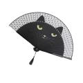 Cat Chinese Cartoon Silk Fashionable Japan style Hand Fans Popular Lovely Kitty fan Handheld Folding Women Girls show Fans. 
