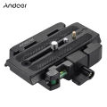 Andoer Video Camera Tripod Quick Release Clamp Adapter with Quick Release Plate for Manfrotto 501 500AH 701HDV 503HDV Q5 Head. 