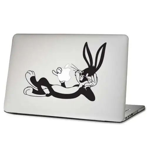 Laptop Sticker Vinyl Decal - Bugs Bunny eat App*le Laptop Sticker Decal - Ma*cbook 11 13 15 17 inches Vinyl Decal Sticker
