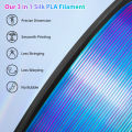 Tricolor Silk PLA 3D Printer Filament 1.75mm 250g(0.55lbs) Spool, High Precision Printing Material for Most FDM 3D Printers.