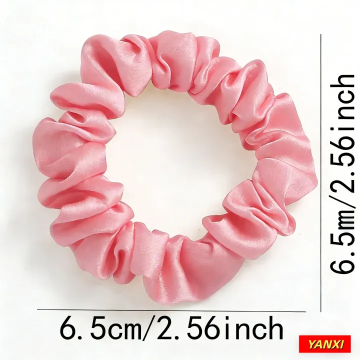 1/6/16/32/50/100pcs%20bulk%20satin%20scrunchies%20women%20bohemian%20elegant%20pink%20small%206.5cm%20headwear%20hair%20ties%20accessories%20casual%20cute%20-%20Image%206