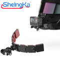 Helmet Chin Mount Camera Mount for GoPro Hero 12 11 10 9 8 7 5 Yi 4K for Insta360 Camera Foldable Front Chin Mount Accessory.