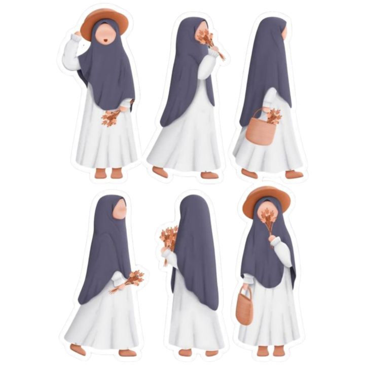 Muslim%20Girl%20Aesthetic%20A5%20UNCUT%20Sticker%20Sheet%20For%20Notebook%20Journals%20Water%20Bottle%20-%20Image%202