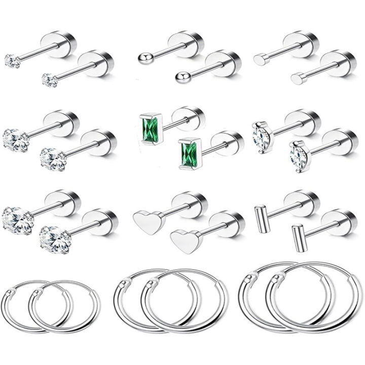 2Pcs%2014K%20Gold%20Plated%20Flat%20Back%20Stud%20Earrings%20for%20Women,%20Hypoallergenic%20Stainless%20Steel%20Screw%20Back%20Cartigale%20Conch%20Helix%20Earrings%20-%20Image%206