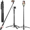 Selfie Stick 5 Fit Phone Tripod Bluetooth Remote Extendable Monopod. 