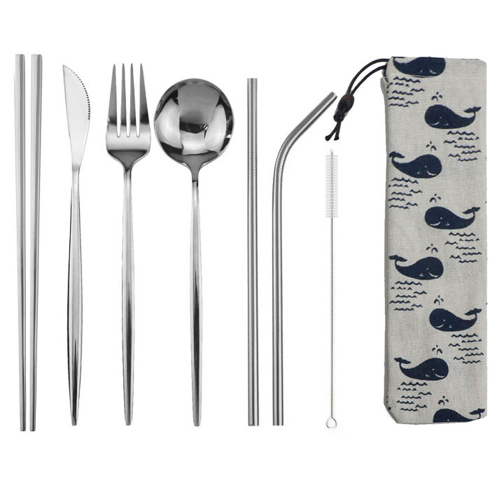 8pcs%20Dinneware%20Set%20Portable%20Travel%20Blue%20Cutlery%20Set%20Stainless%20Steel%20Knife%20Fork%20Spoon%20Chopsticks%20Straw%20Silverware%20with%20Pouch%20-%20Image%205