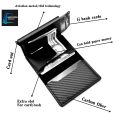 Ultra Slim RFID Card Holder - Unbuttoned Black | Minimalist Auto Pop-up PU Leather Wallet for Unisex | Secure Cash & Cards.
