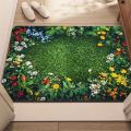 Spring Ylang-Ylang Flower Green Floor Mat for Indoors and Outdoors Welcome Mat for Rural Farmhouse Entrance Anti-Slip Mat. 