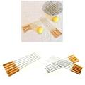 BBQ Barbecue Clip set Skewers 30cm Stainless steel + wood Needle Utensil rust resistant Pins BBQ Accessories Outdoor.