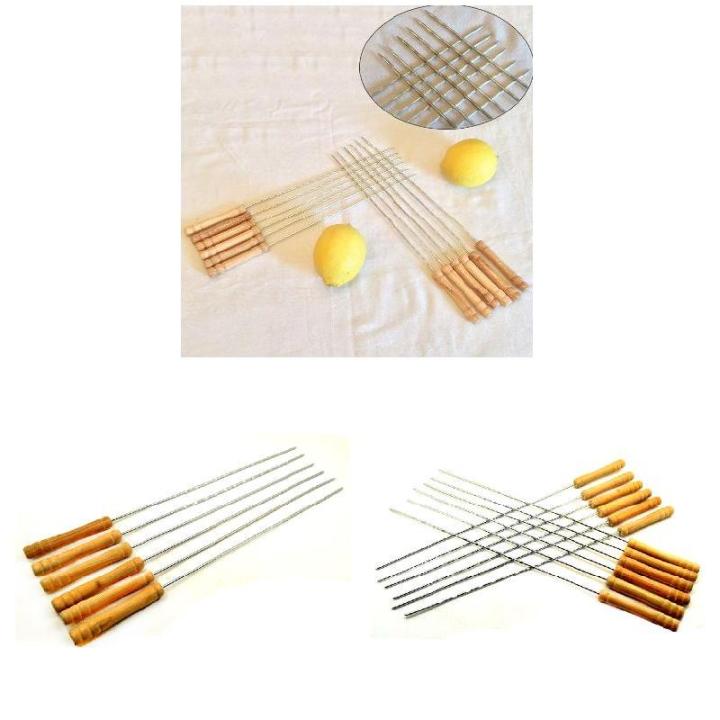 BBQ%20Barbecue%20Clip%20set%20Skewers%2030cm%20Stainless%20steel%20+%20wood%20Needle%20Utensil%20rust%20resistant%20Pins%20BBQ%20Accessories%20Outdoor%20-%20Image%203