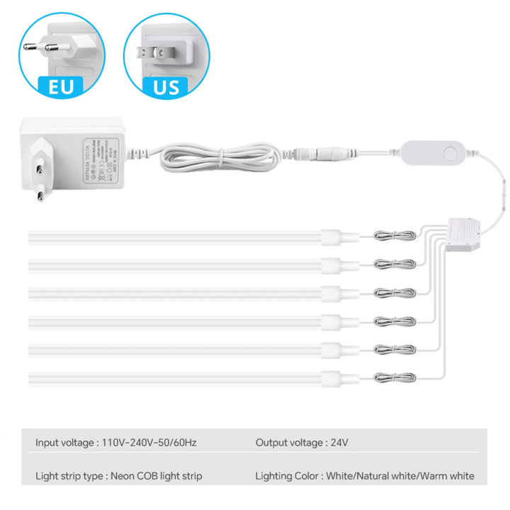 Tuya%20Smart%20Home%202/4/6pcs%20Kit%201M%202M%20Neon%20LED%20Strip%20Wall%20Decor%20Light%20WIFI%20APP%20Control%20Dimmable%2024V%20COB%20Neon%20Adhesive%20Closet%20Lamp%20-%20Image%202