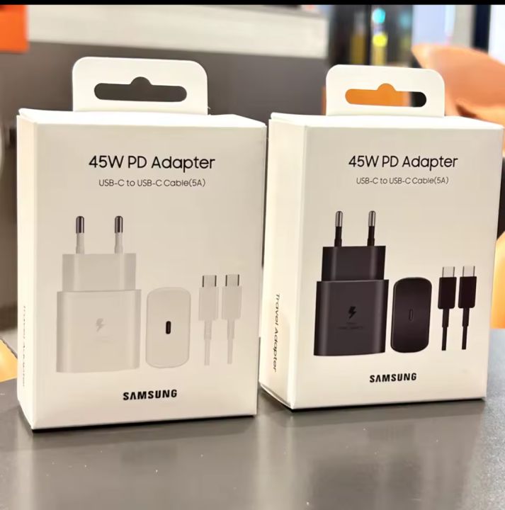 Samsung 45W PD Charger Super Fast Charging For Galaxy S25 Ultra Plus S24 S23 S22 A56 A55 A36 EU Adapter 5A Type C Cable Best for Samsung/oppo/Vivo/Googlepixel