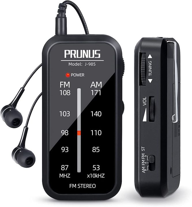 PRUNUS Pocket Radio Mini walkman AM FM Radio Hand Stereo Portable Radios Portable Music Playe AAA Batteries with Headphones