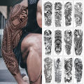 Large Full Arm Sleeve Tribal Totem Waterproof Temporary Tattoo Sticker Skull Totem Bird Wolf Tiger Fake Tatoo Body Art Men Women. 