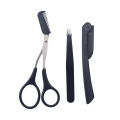 3pcs Stainless Steel Eyebrow Grooming Kit Hypoallergenic Tweezers,Scissors with Comb,Precision Razor for Perfect Eyebrow Shaping. 