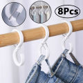 8Pcs Stylish & Durable S-shape Hanger Hooks Multifunctional Kitchen Home Enduring Organizer S Windproof Hooks Lock Hanger Hooks. 