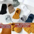 New Man Slipper Toe Socks Mesh Hollow No Show Ankle Short Socks Sports Sweat-Absorbing Cotton Breathable Five Finger Boat Sock. 