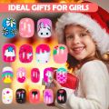 12 / 24 Pcs Kids Short Clear False Nails Press on Nails for Kids -   Children Fake Nails Kids Girls Stick on Nails for Kids Full Cover Cute Pre-Glue Acrylic Fake  Kits Sets . 