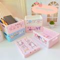 Sanrio Desk Organizer Hello Kitty Basket Chibawa Storage Box Foldable Stackable Cosmetic Organizer Girl's Desktop Storage Box. 