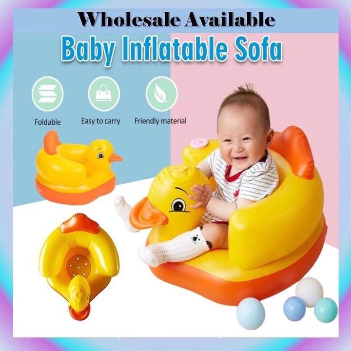 Baby Inflatable Chair Soft Baby Chair Seat PVC Inflatable Sofa Learn Training Seat Bath