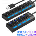 USB 2.0 Hub USB Hub 2.0 Multi USB Splitter Hub Use Power Adapter 4/7 Port Multiple Expander USB 3.0 Hub with Switch 30CM Cable. 