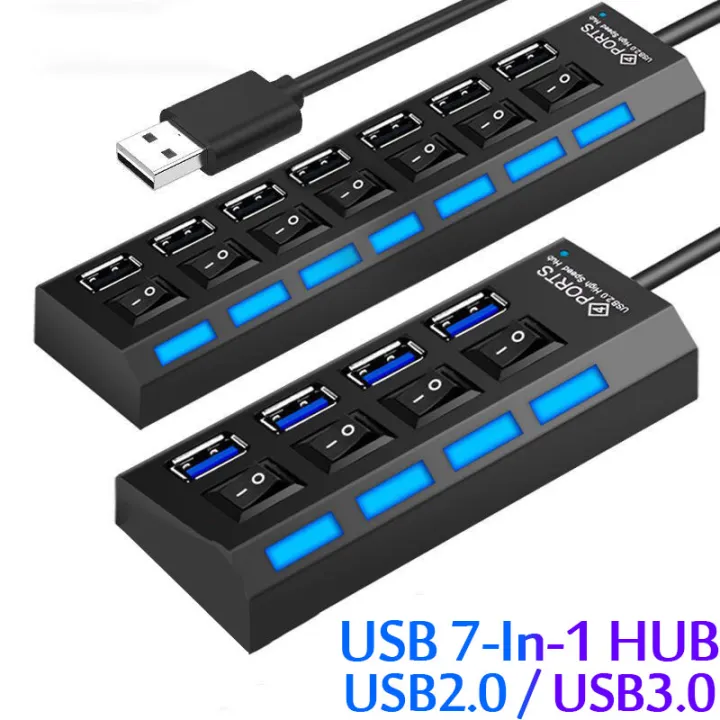 USB%202.0%20Hub%20USB%20Hub%202.0%20Multi%20USB%20Splitter%20Hub%20Use%20Power%20Adapter%204/7%20Port%20Multiple%20Expander%20USB%203.0%20Hub%20with%20Switch%2030CM%20Cable%20-%20Image%203