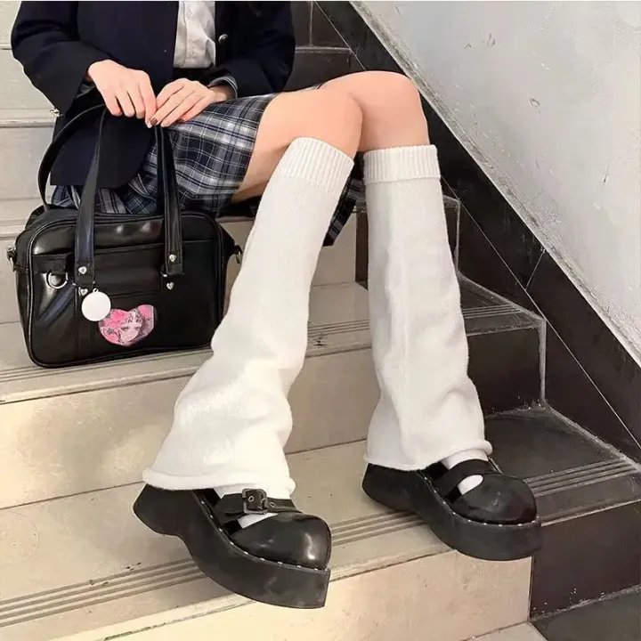 Trumpet%20Leg%20Warmers%20Cute%20Knitted%20Long%20Foot%20Cover%20Fashion%20JK%20Lolita%20Socks%20Solid%20White%20Black%20Colors%20Kawaii%20Autumn%20Winter%20Legwarmer%20-%20Image%207